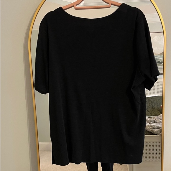 J. Jill Pima Cotton Black Short Sleeve Tee - Picture 3 of 4